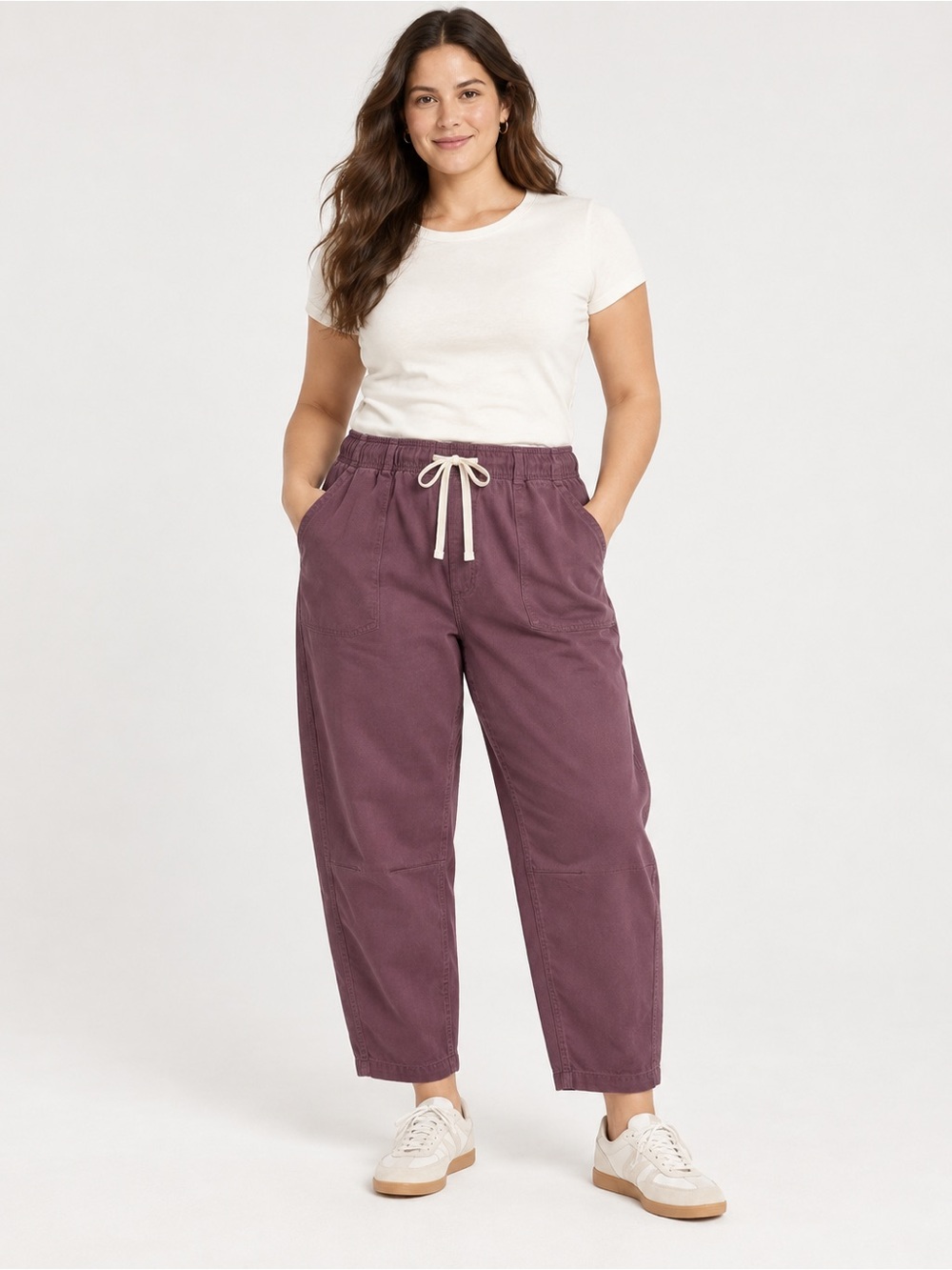 GAP Pull On Pants XXL Dark Purple Elastic Waist Drawstring NWT